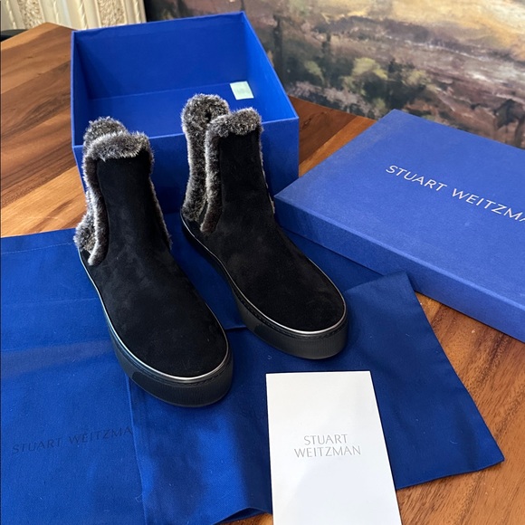 BNWT Stuart Weitzman Winter Fur-Trim Ankle Boots - Picture 15 of 17